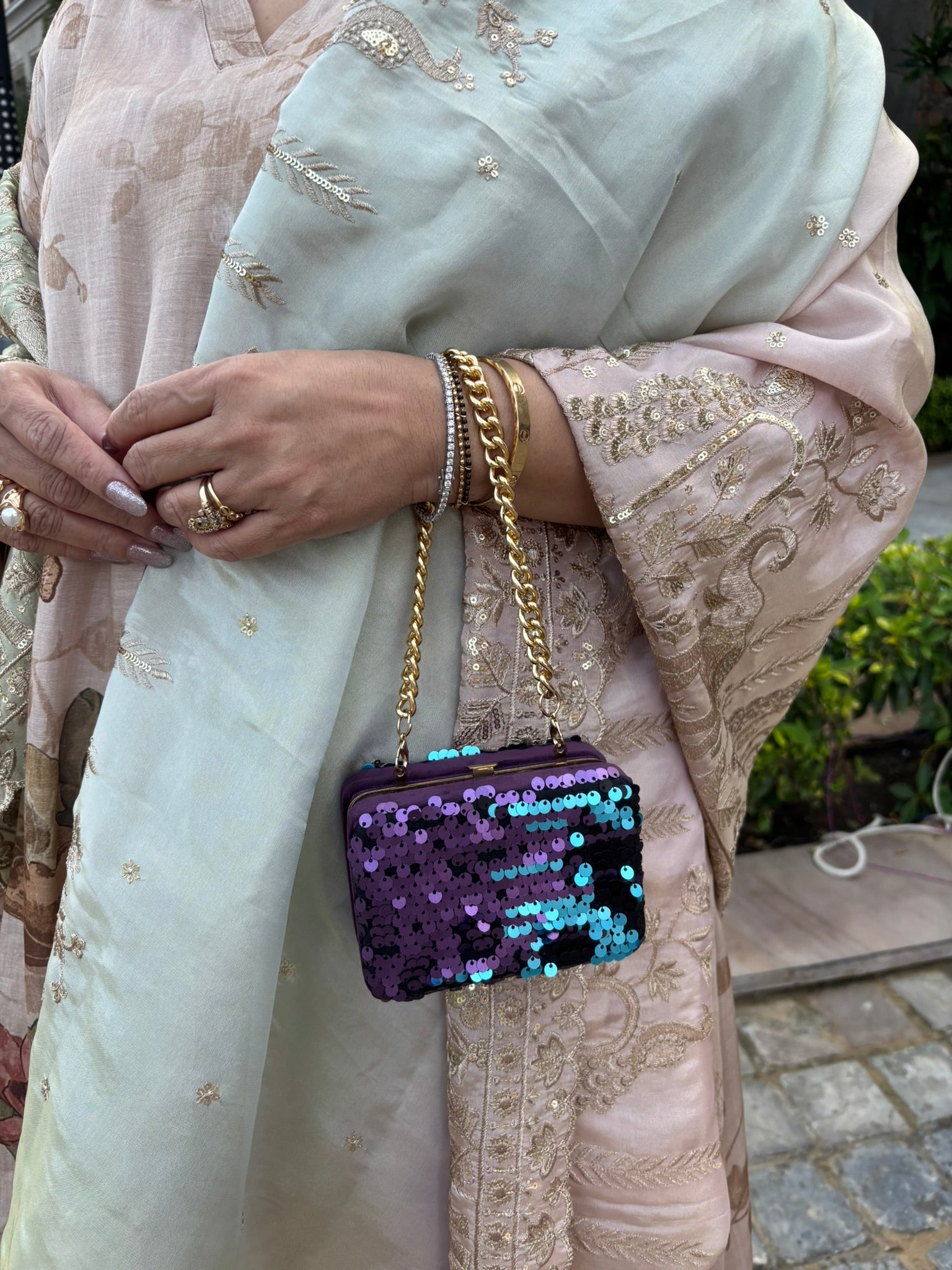 Gala Box Clutch - Cool Tones