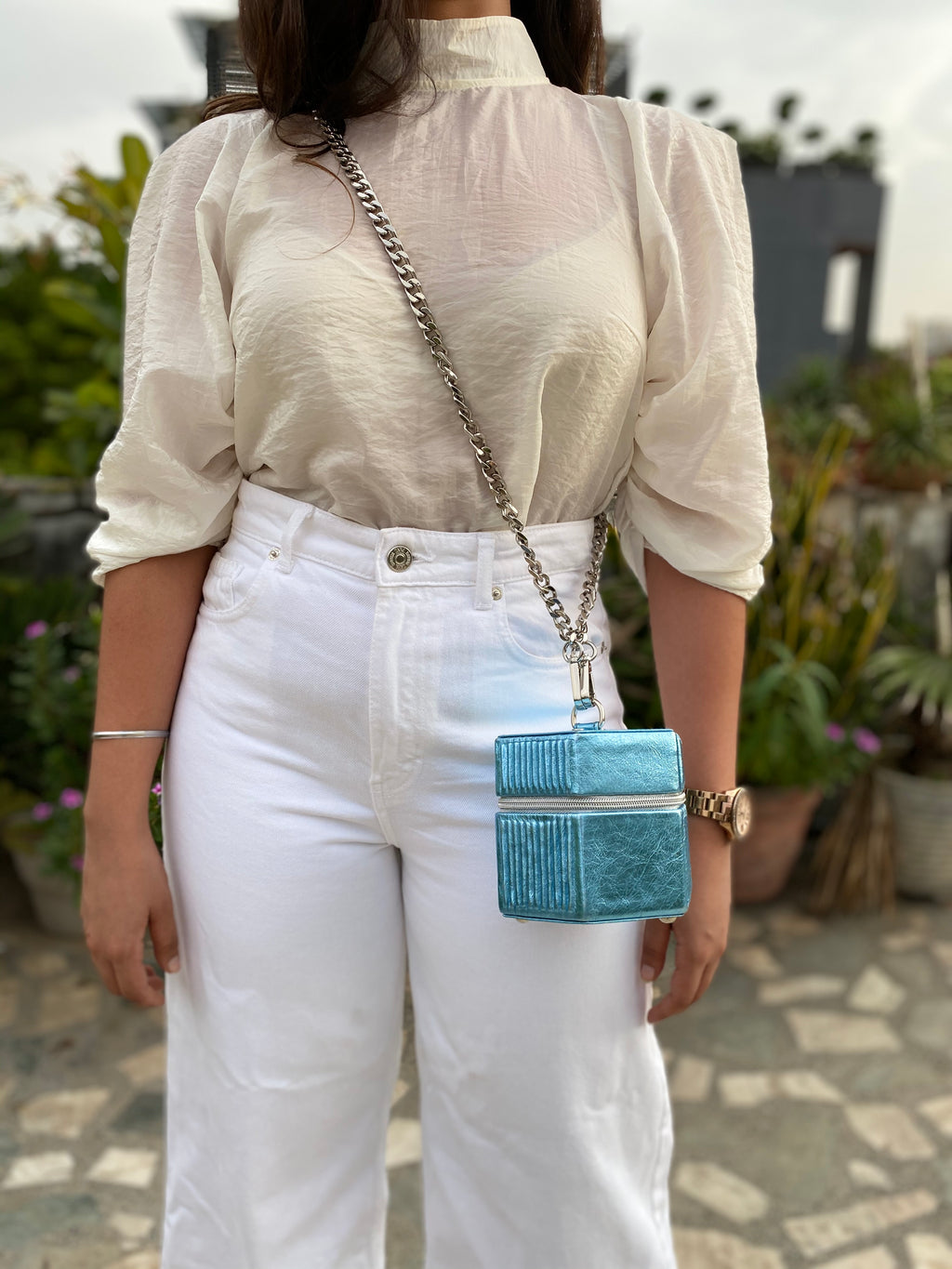 Katachi Hexagon Bag ( Ice Blue)