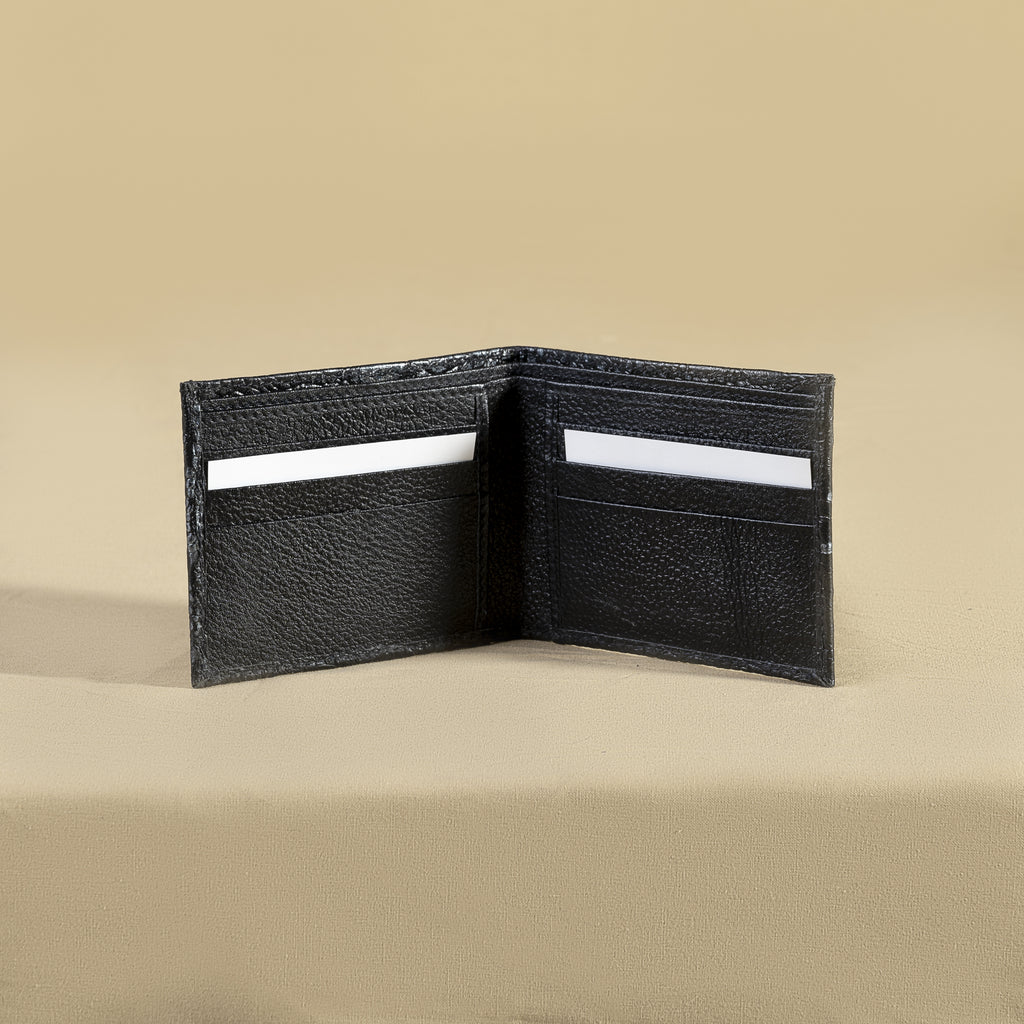 Black Metallic Croco Classic Wallet