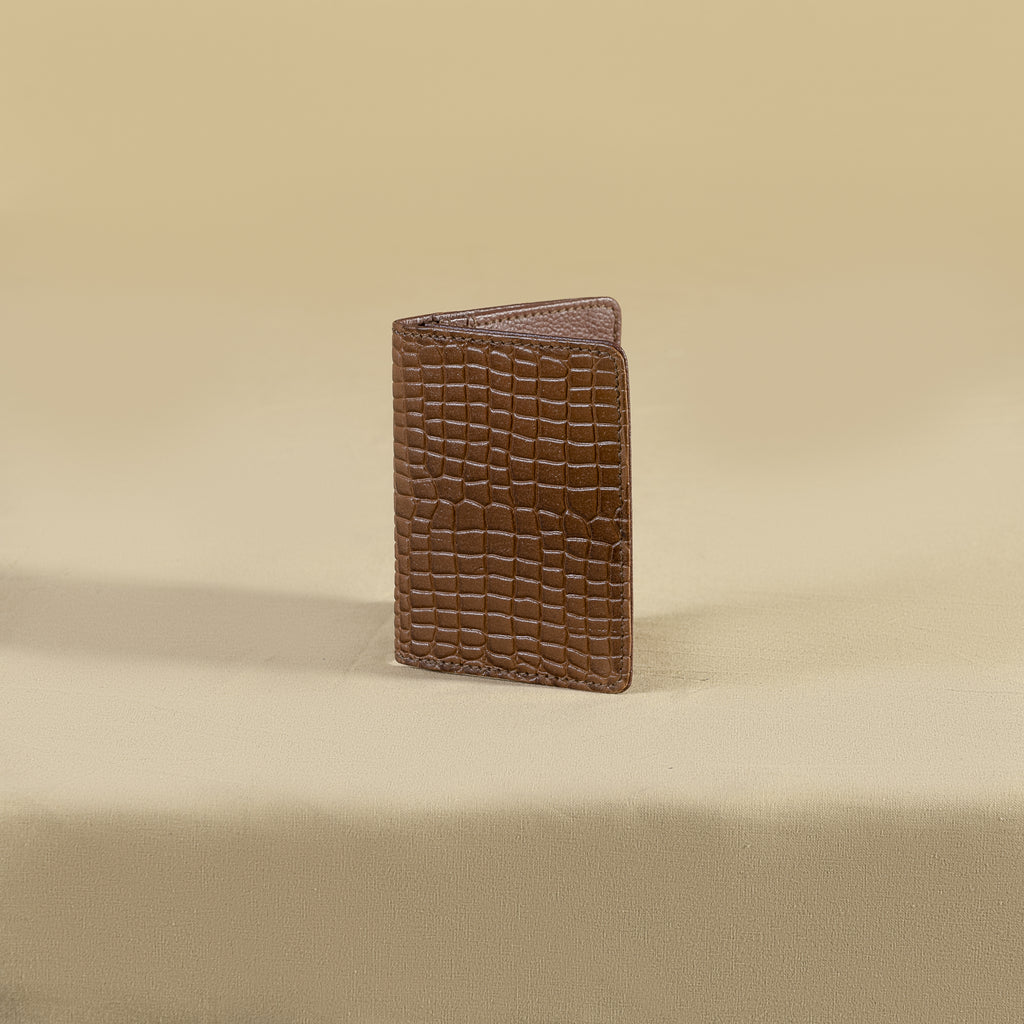 Brown Croco Mini Wallet