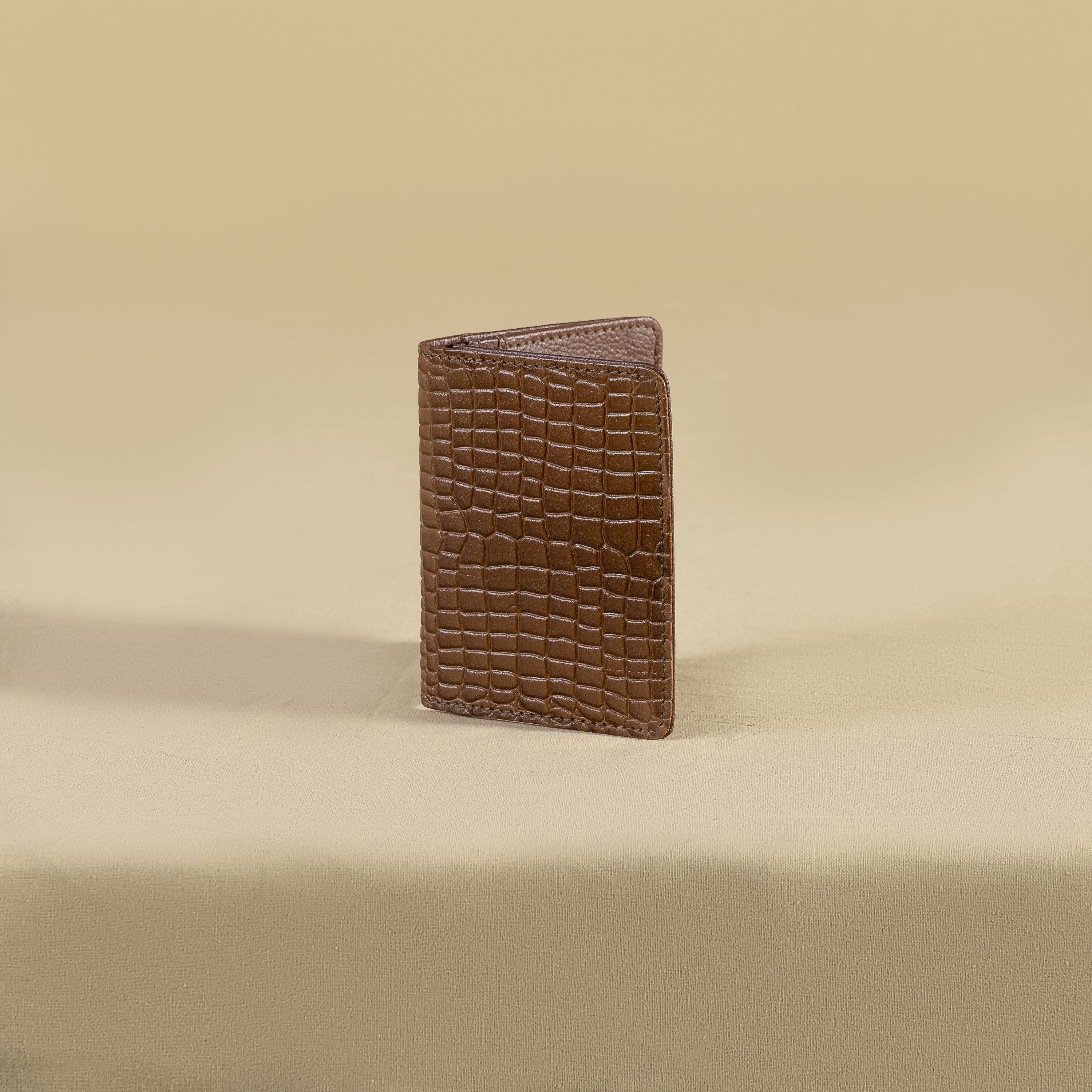 Brown Croco Mini Wallet