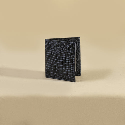 Black Croco Vintage Thin Wallet