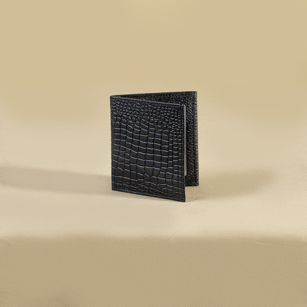 Black Croco Thin Wallet