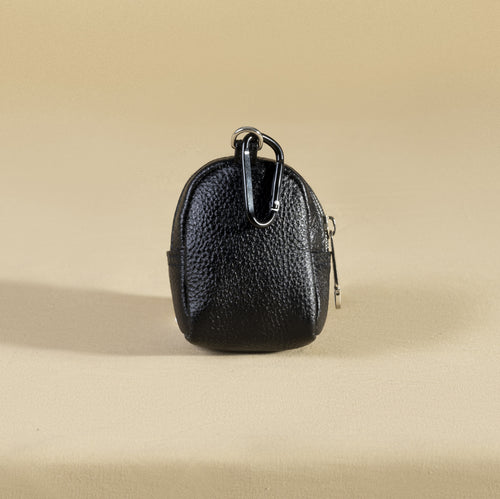 Black Ear pods Pouch + Carabiner