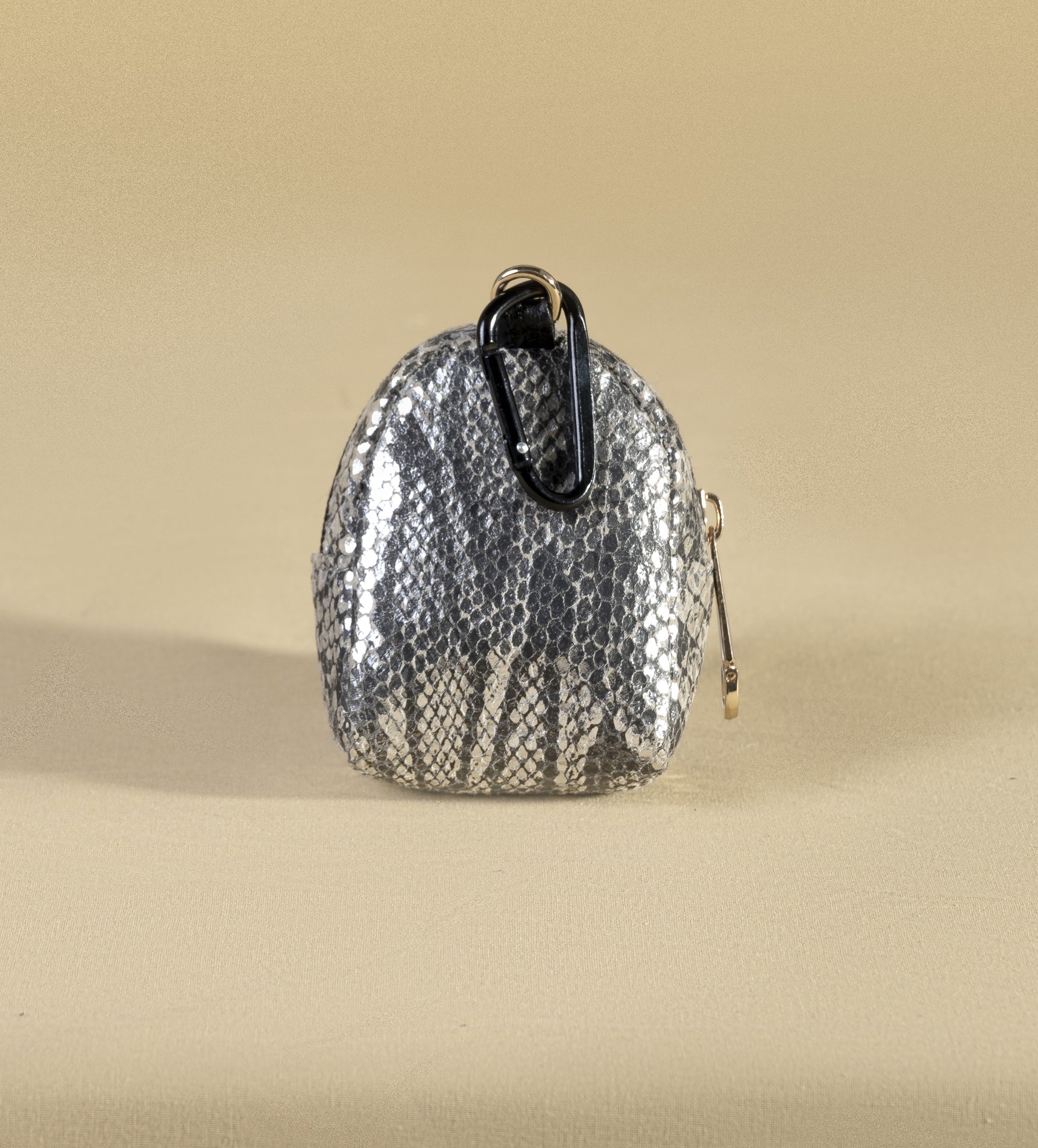 Silver Ear pods Pouch + Carabiner
