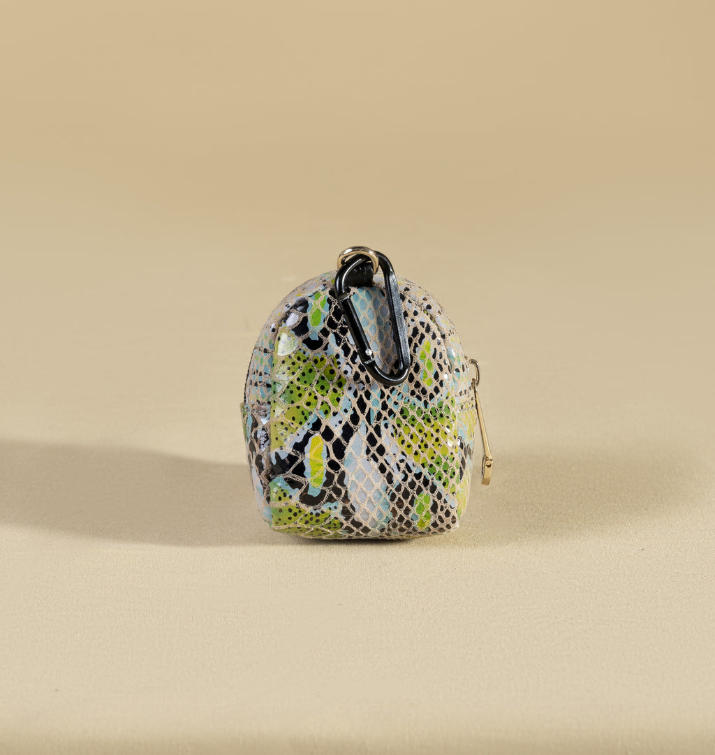 Neon Green Ear pods Pouch + Carabiner
