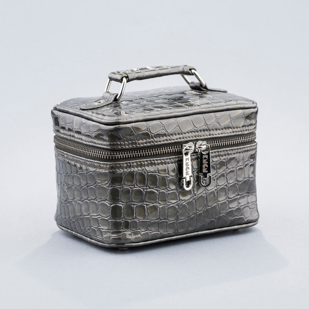 Mini Cube Crossbody Bag (Patent Grey)
