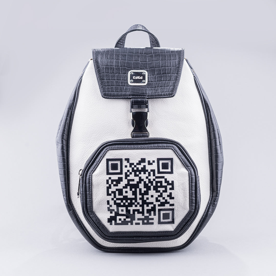QR Code Backpack (Black and White)