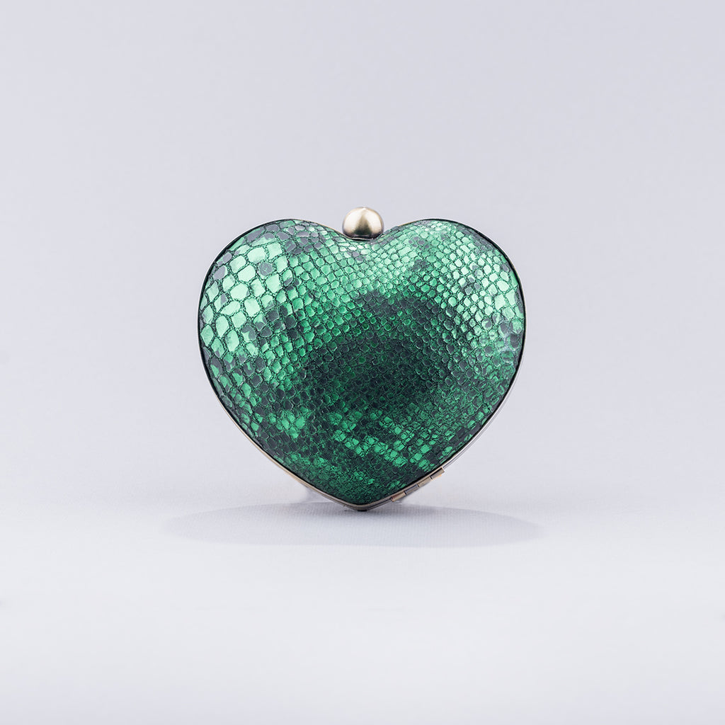 Heart Clutch (Gold and Emerald Green)