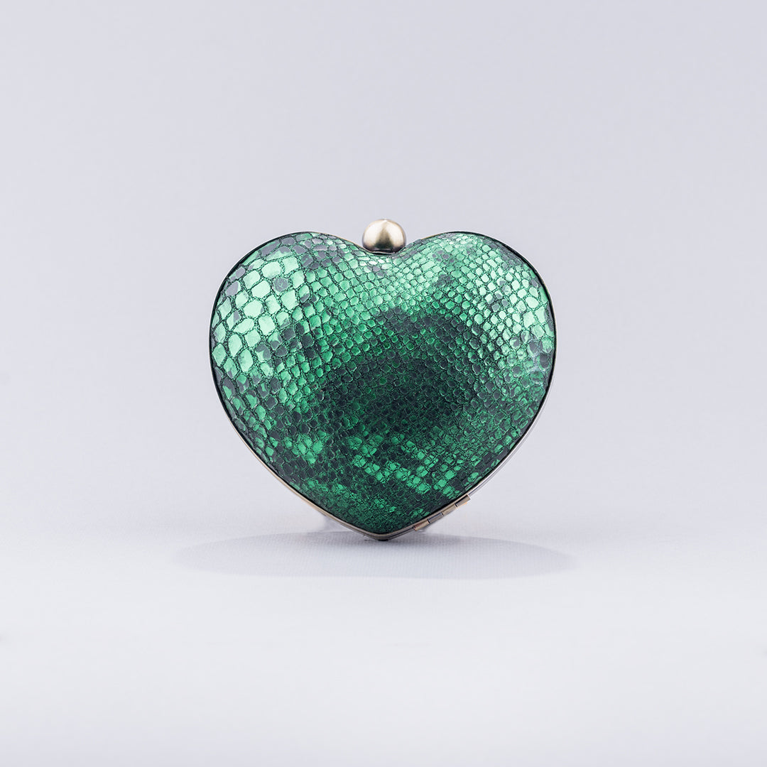 Heart Clutch (Gold and Emerald Green)
