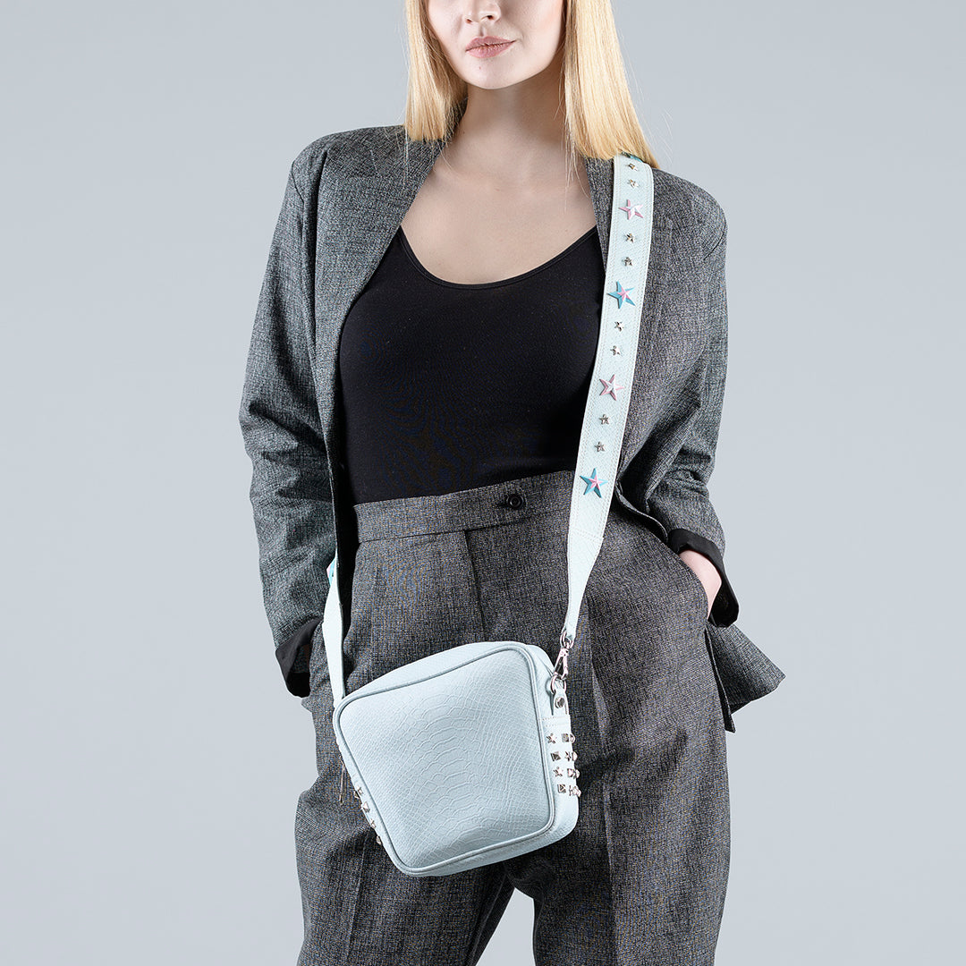 Brooklyn Traveller Crossbody Bag (Powder Blue)