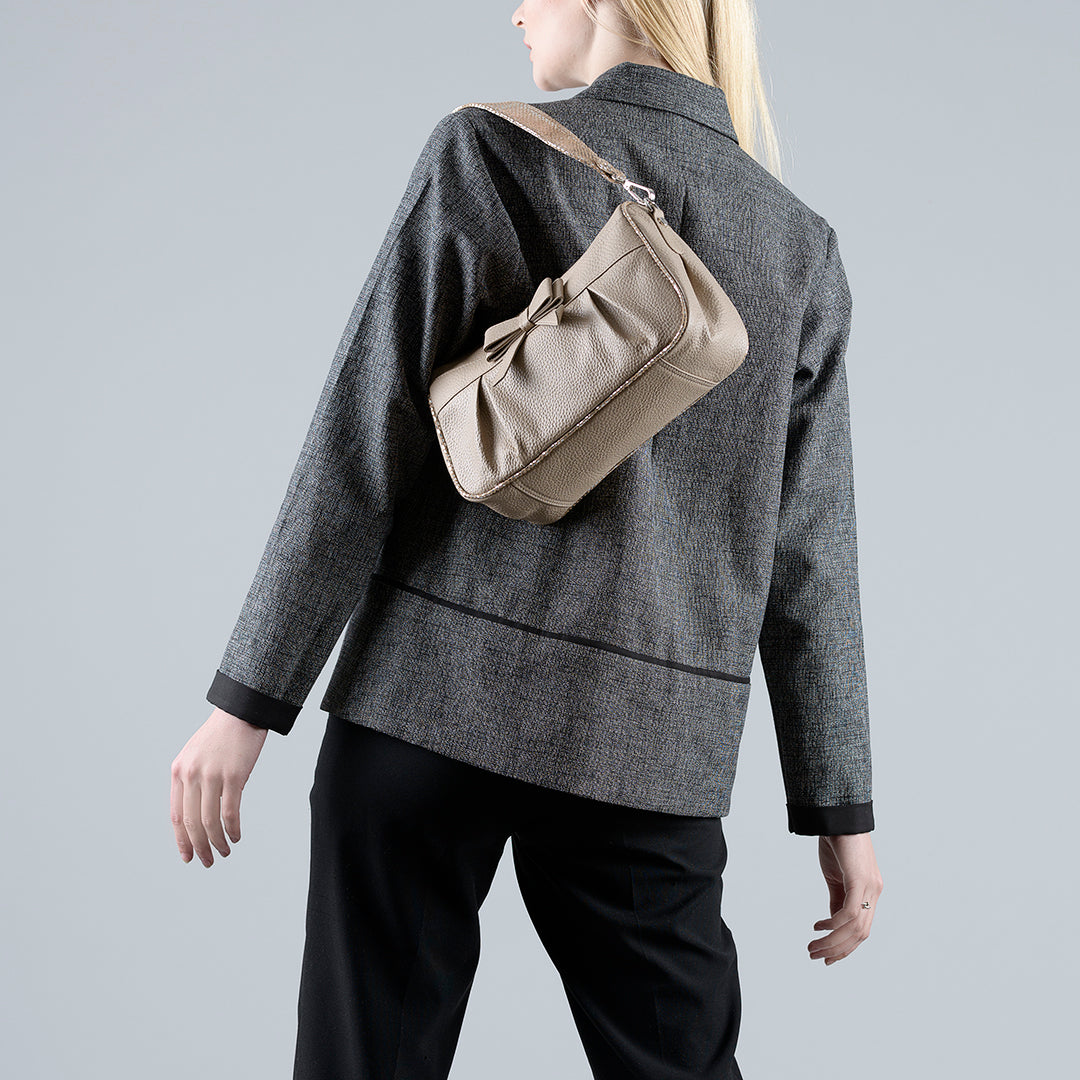Beige Bow Bag