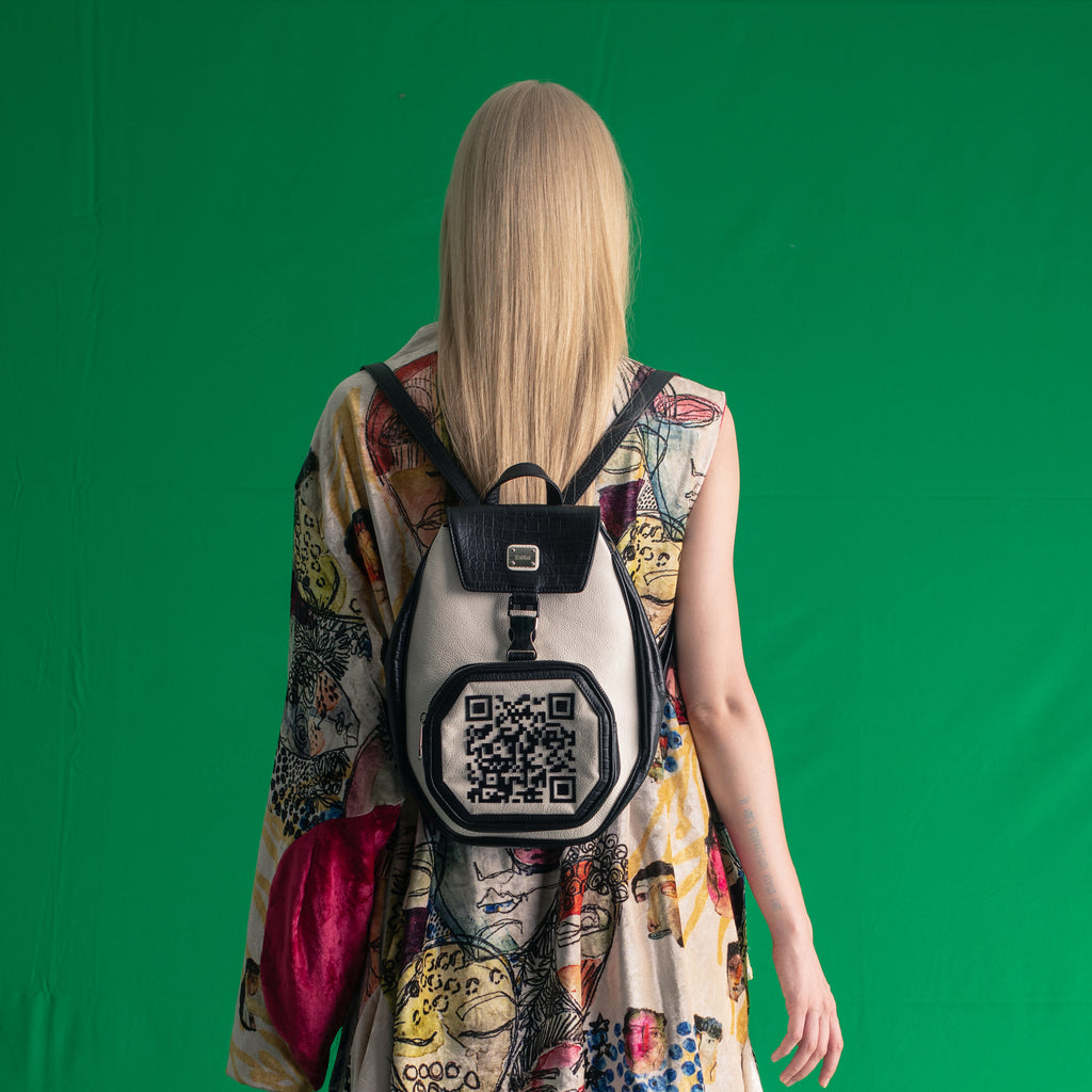 QR Code Backpack (Black and White)