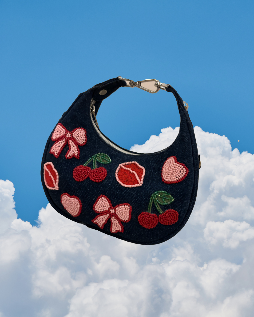 Lola Embroidered Denim Bag